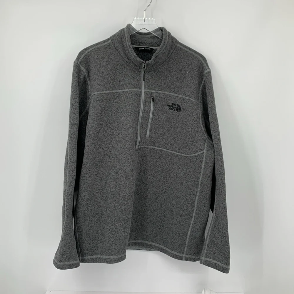 NorthFace Gordon Lyon quarter zip shirt fleece sweatshirt jacket gray men XXL